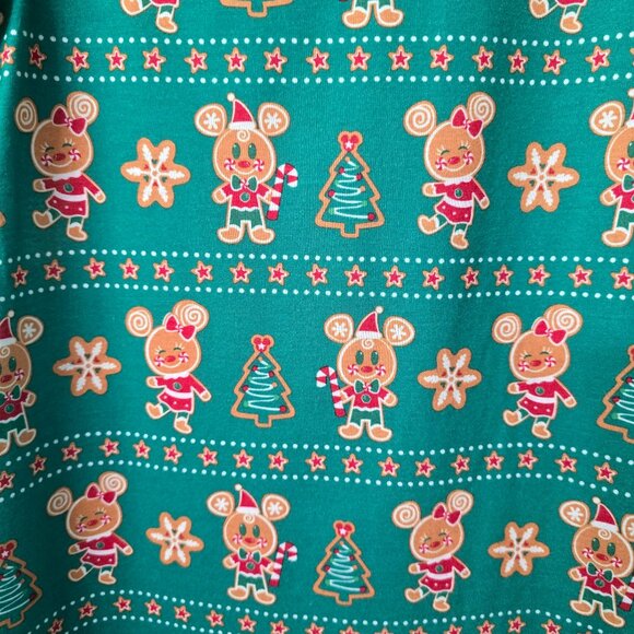 Disney Store Christmas Pajama Dress 5 6 Gingerbread Minnie Mickey Mouse Holiday - Picture 4 of 5